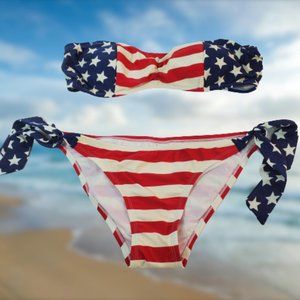 Patriotic American Flag Halter Bikini Catalina TOP: MEDIUM BOTTOM: SMALL